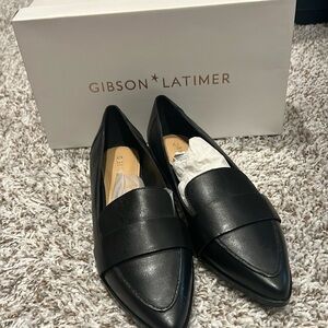 Black leather loafer style